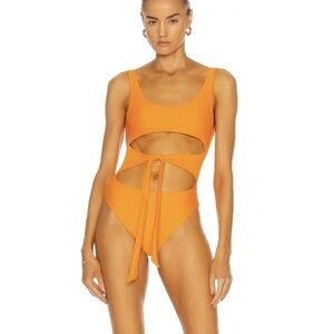 NEW Jade Bond Orange Nectar Cutout One Piece Swim XLarge